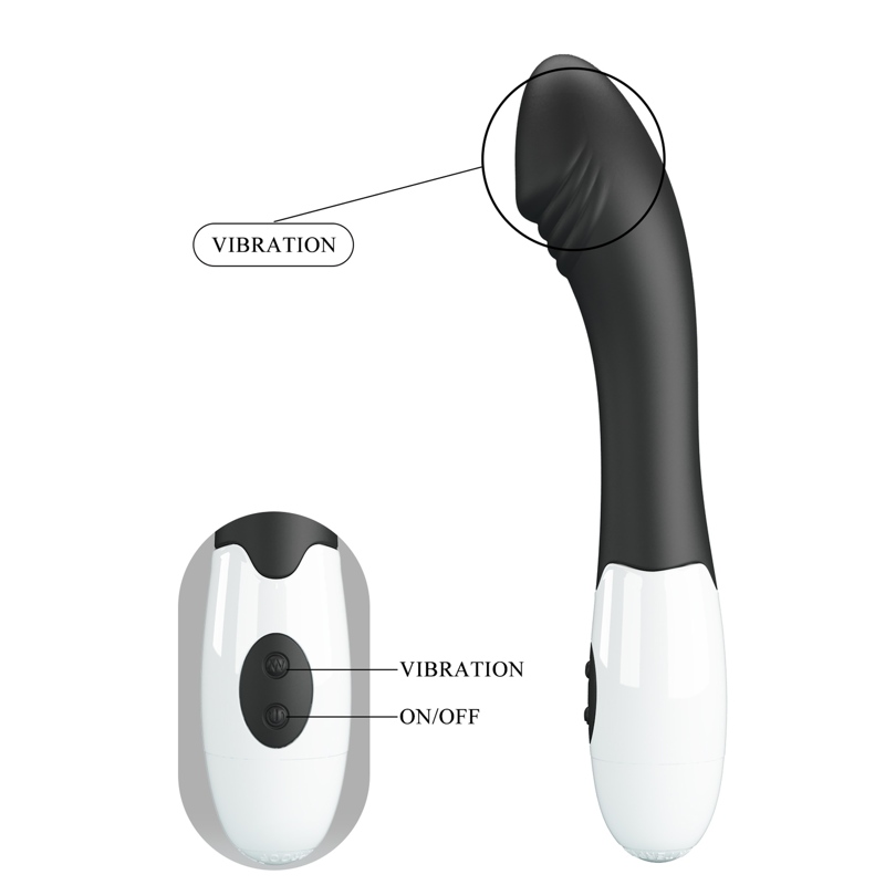 Вибратор для точки G Pretty Love Elemental Vibrator черный, 19 х 3.2 см