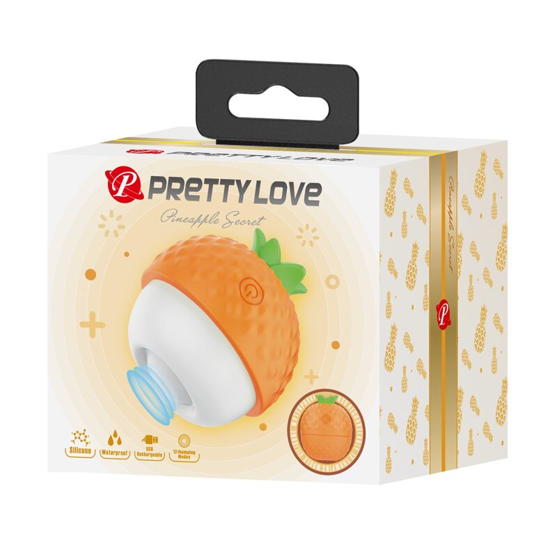 Клиторальный пульсатор PRETTY LOVE Pineapple Secret оранжевый, 5,7 х 5,1 см