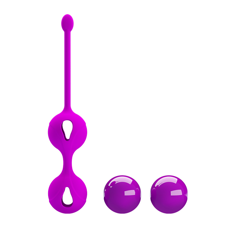 Вагинальные шарики PRETTY LOVE Kegel Tighten Up, фиолетовые, 3.2 см