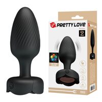Анальный вибратор Pretty Love Varian с мерцающей подсветкой, черный, 10.8 х 3.8 см