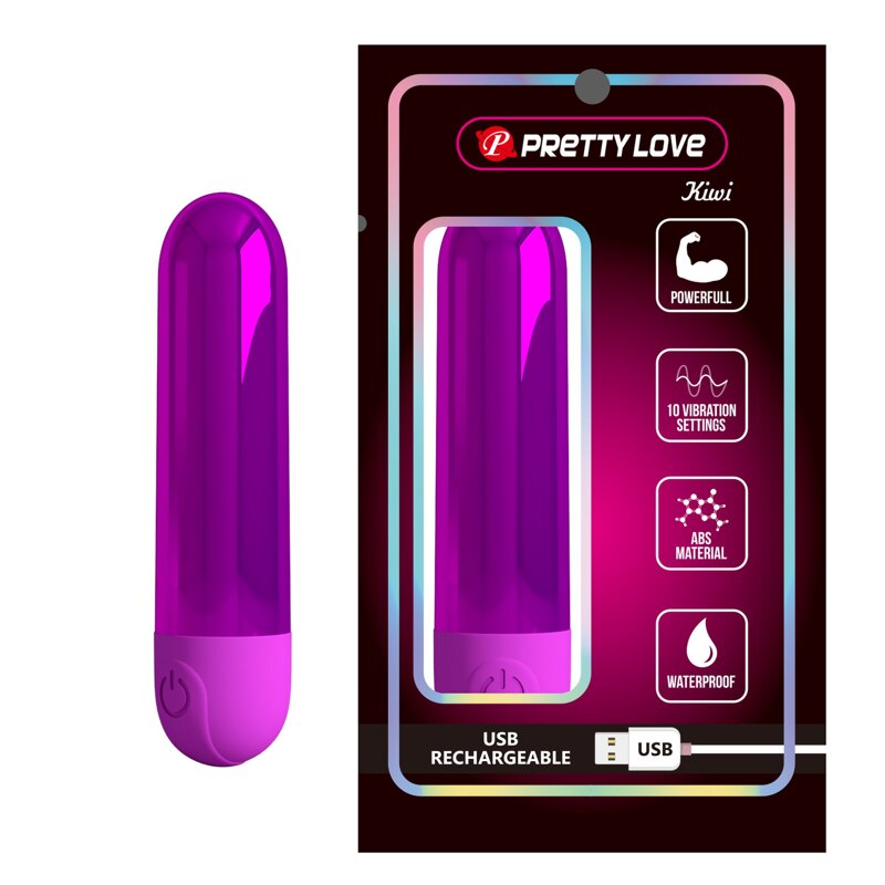 Вибропуля Pretty Love Kiwi фиолетовая, 8 х 1.8 см