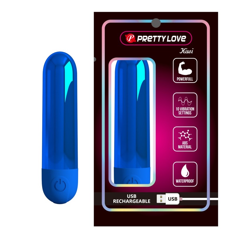 Вибропуля Pretty Love Kiwi синяя, 8 х 1.8 см