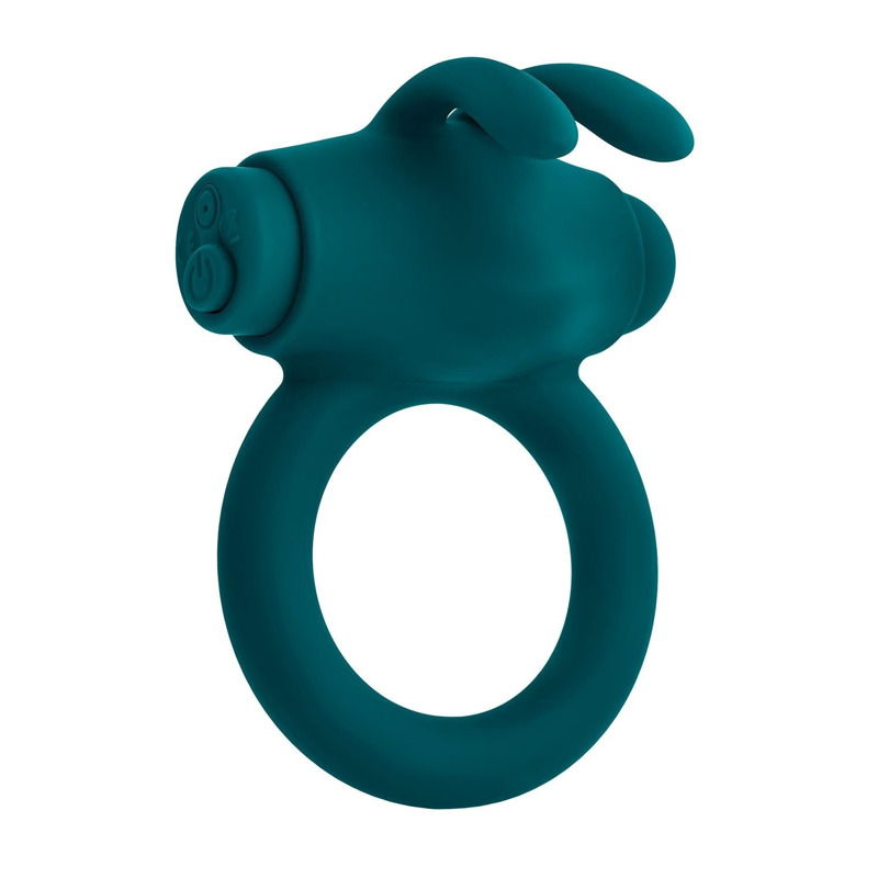 Эрекционное кольцо с вибропулей Evolved Playboy Bunny Buzzer, зеленое