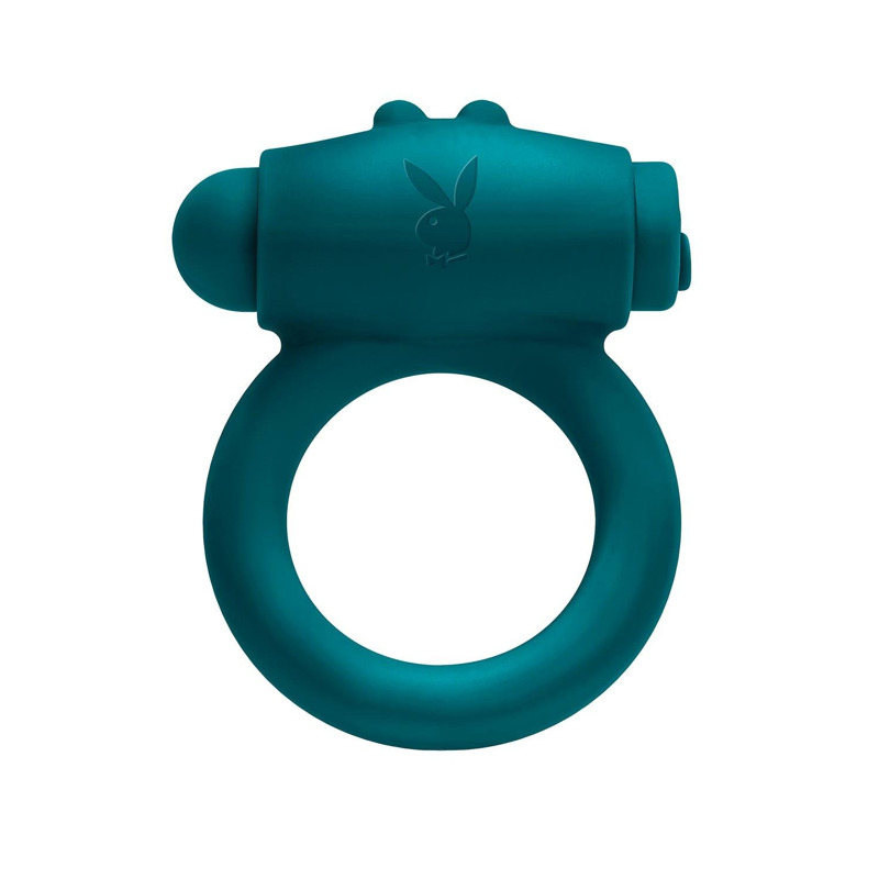 Эрекционное кольцо с вибропулей Evolved Playboy Bunny Buzzer, зеленое