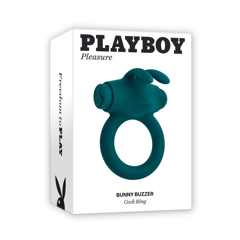 Эрекционное кольцо с вибропулей Evolved Playboy Bunny Buzzer, зеленое