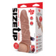 Насадка на пенис с вибропулей и 3 кольцами Size-Up реалистичная, 15 см