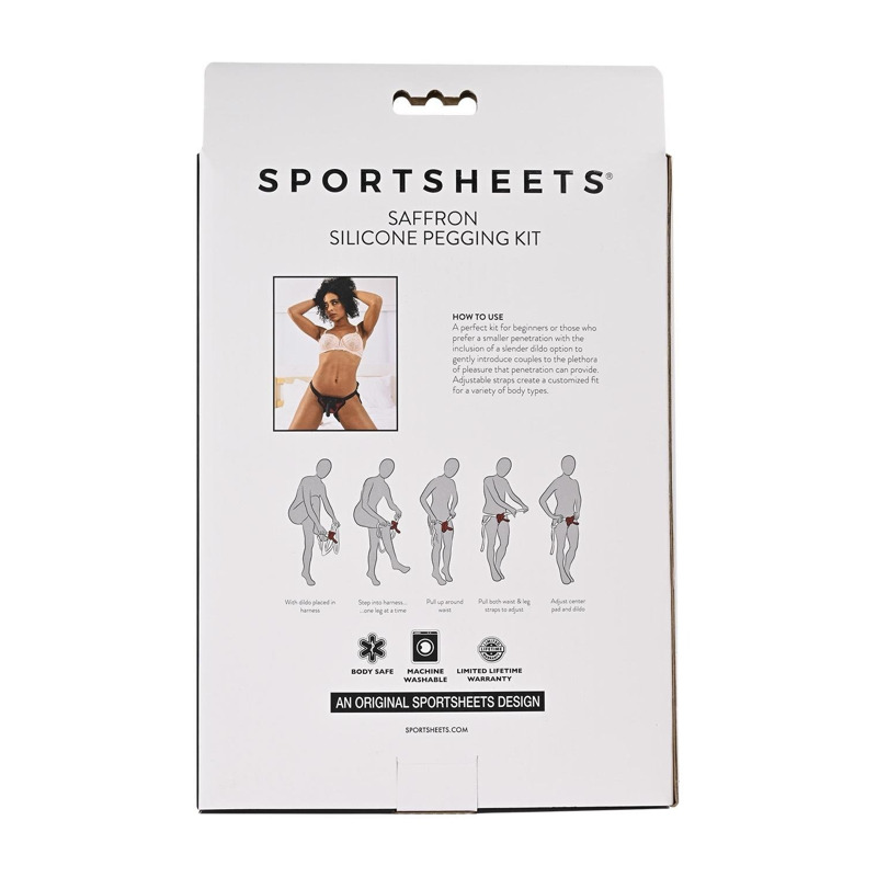 Страпон на ремнях Sportsheets Saffron женский, черный