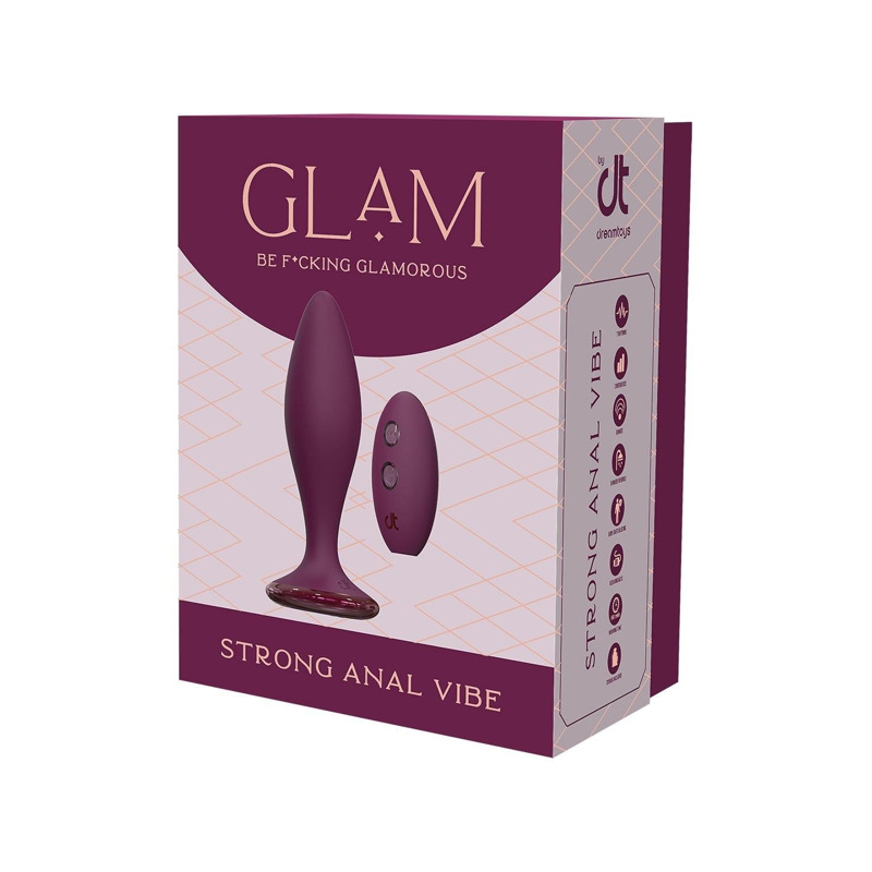Анальный вибратор Dreamtoys Glam с пультом, фиолетовый, 12.8 см