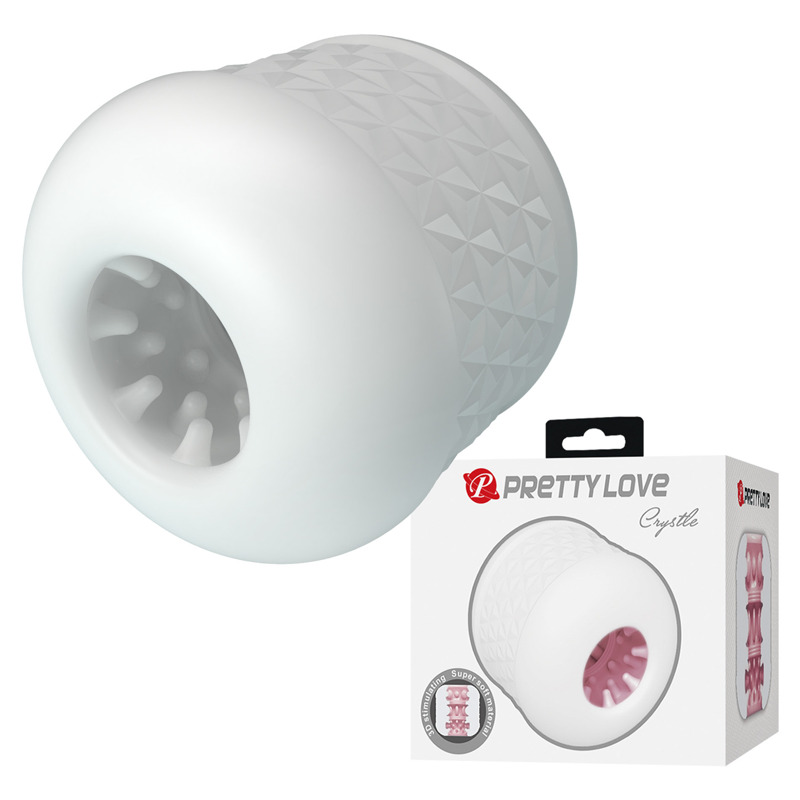 Мини-мастурбатор нереалистичный Pretty Love Crystle, белый