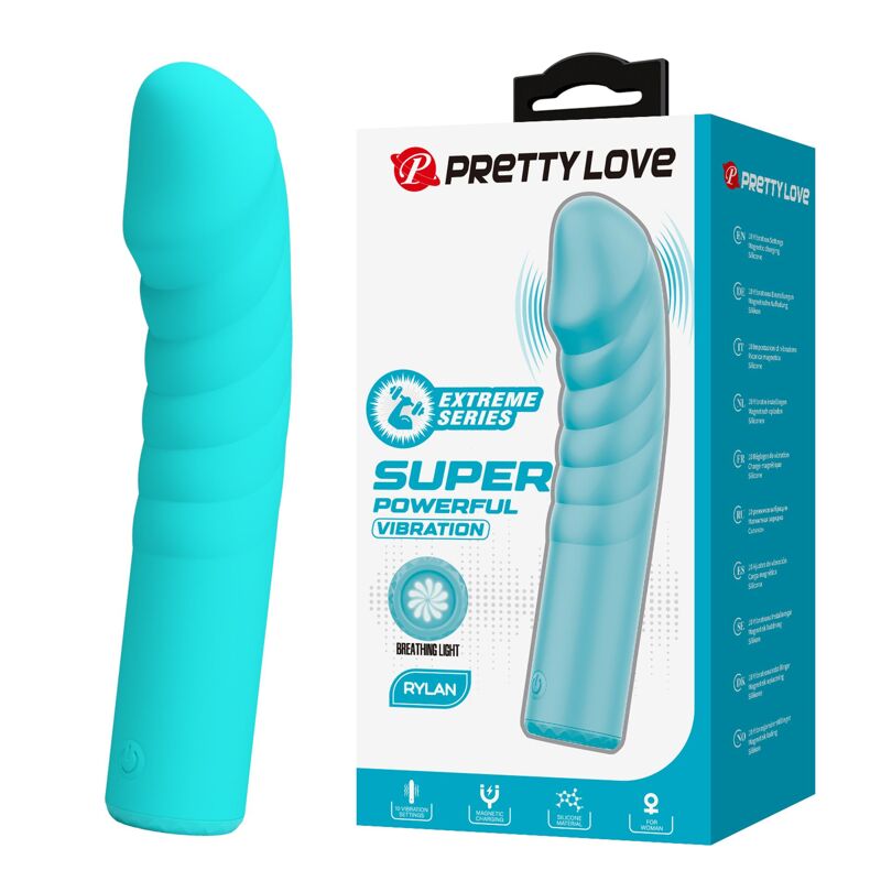Вибратор для точки G PRETTY LOVE Rylan бирюзовый, 16 х 3.4 см