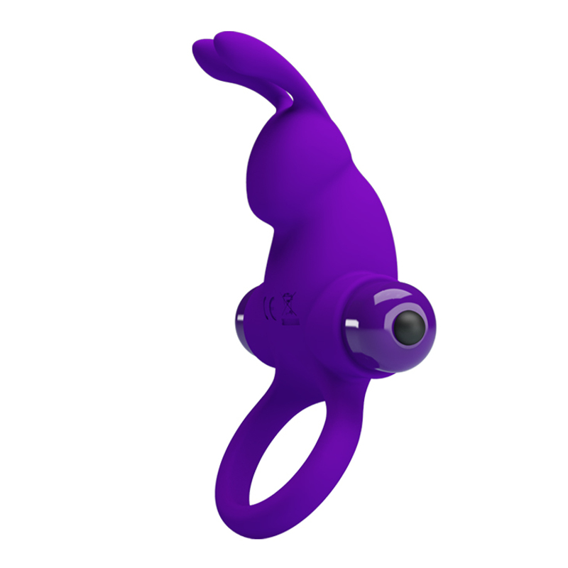 Кольцо эрекционное в виде кролика Pretty Love Vibrant Penis Ring 1 фиолетовое