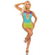 Платье Leg Avenue Seamless Ombre Faux Lace Up Mini Dress One Size Ocean