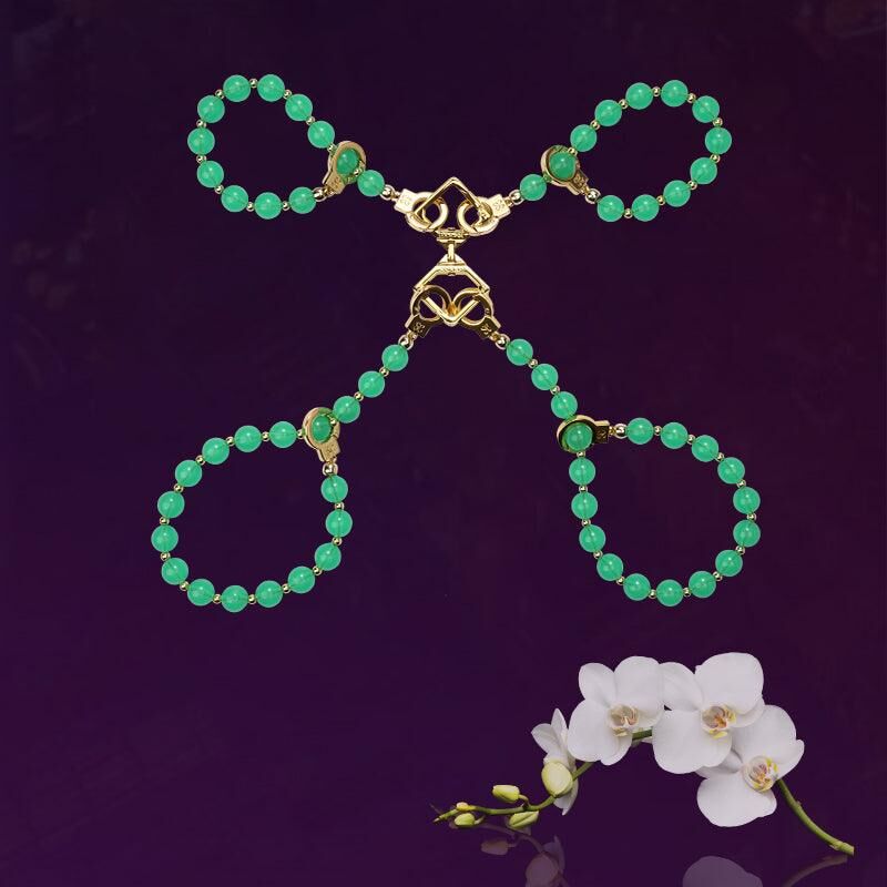 Нефритовые наручники и поножи LOCKINK Jade Handcuffs & Anklecuffs