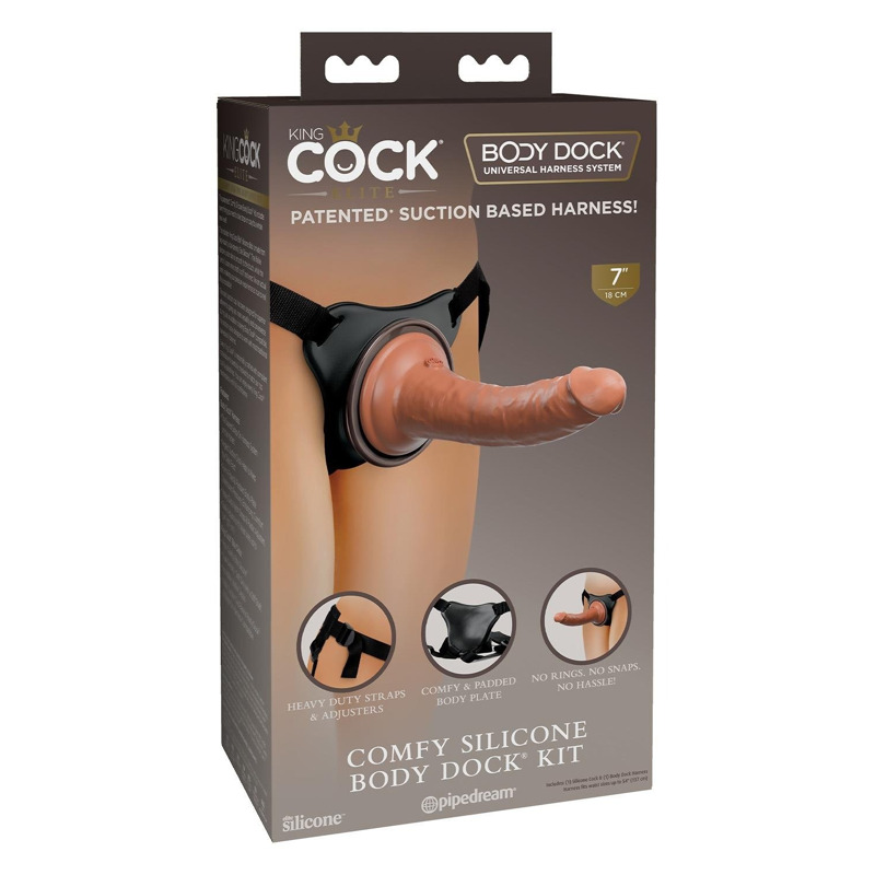 Страпон реалистичный Pipedream King Cock Elite двойной плотности, 20.5 см х 3.5 см