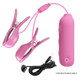 Виброзажымы для сосков Pretty Love Nipple Clip с электростимуляцией, розовые