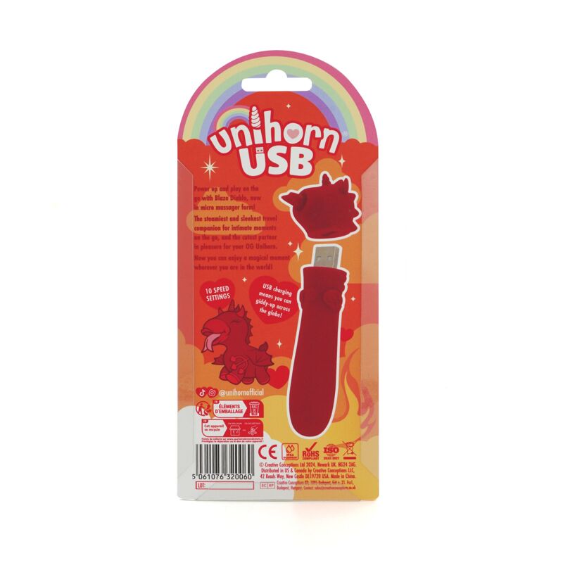 Вибратор-единорожка Unihorn USB Bullet - Blaze Diablo вибропуля, USB зарядка