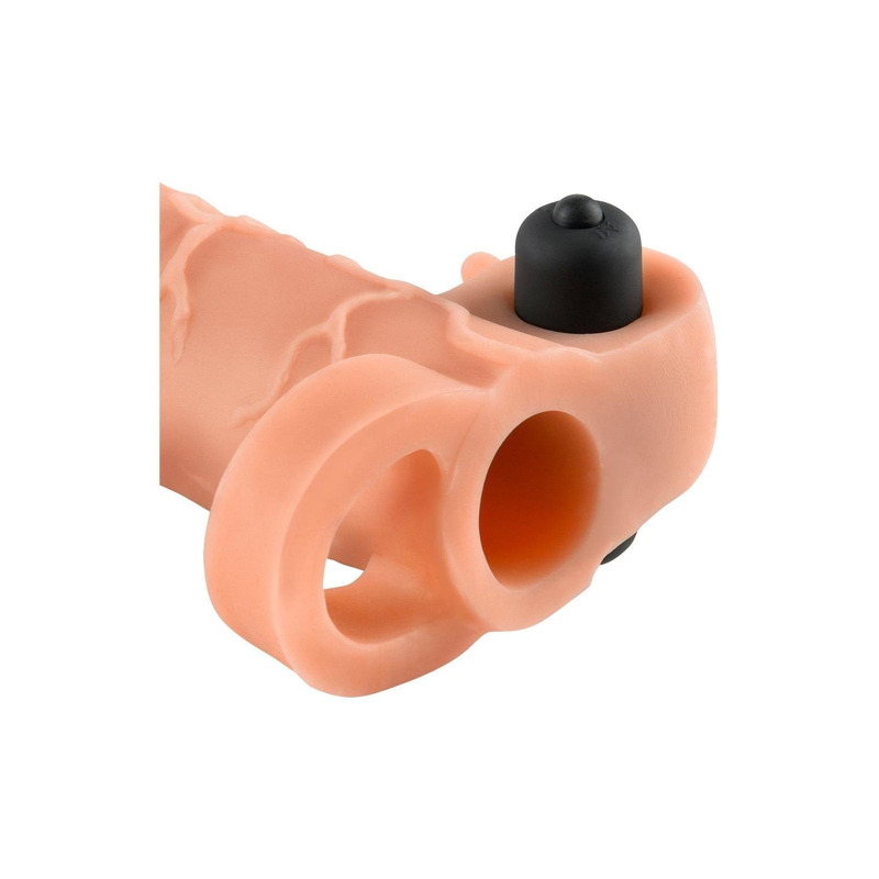 Вибронасадка на член удлиняющая +5 см Pipedream FX Vibr Real Feel 2, телесная, 16.5 х 4.5 см