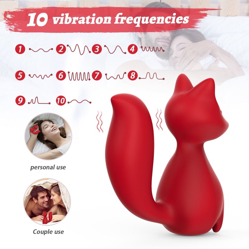 Мини-вибратор клиторальный Every Night Toys Doris в форме лисы красный, 10 режимов вибрации