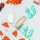 Мини-вибратор клиторальный Every Night Toys Doris в форме лисы бирюзовый, 10 режимов вибрации
