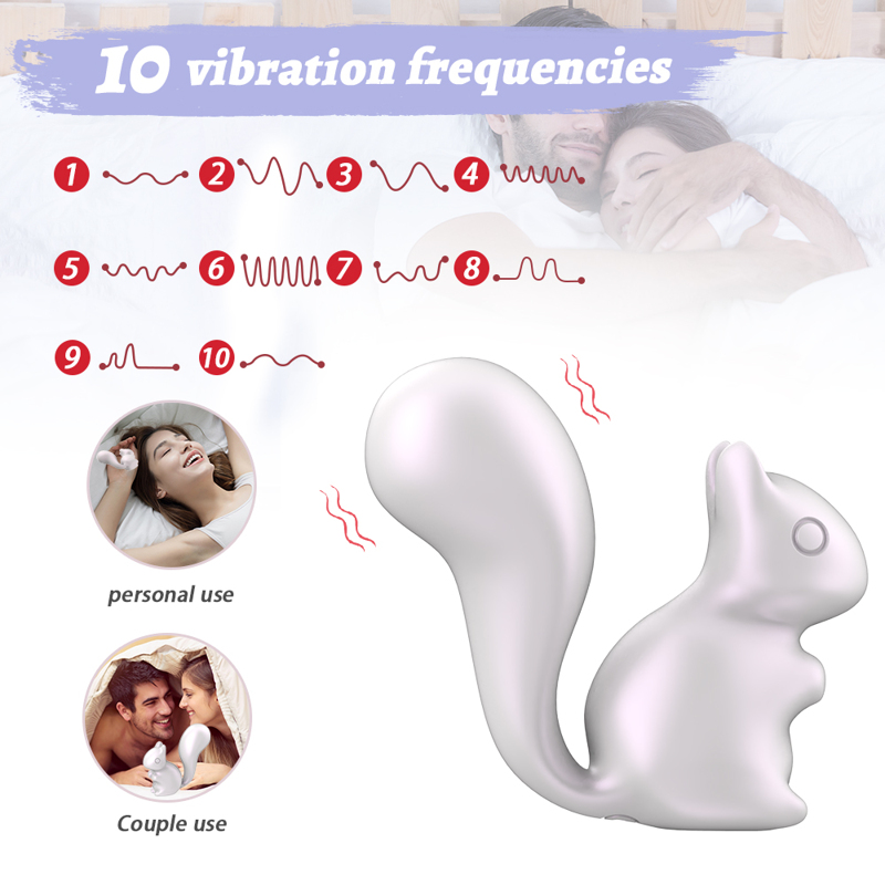 Мини-вибратор клиторальный Every Night Toys Debbie в форме белочки белый, 10 режимов вибрации