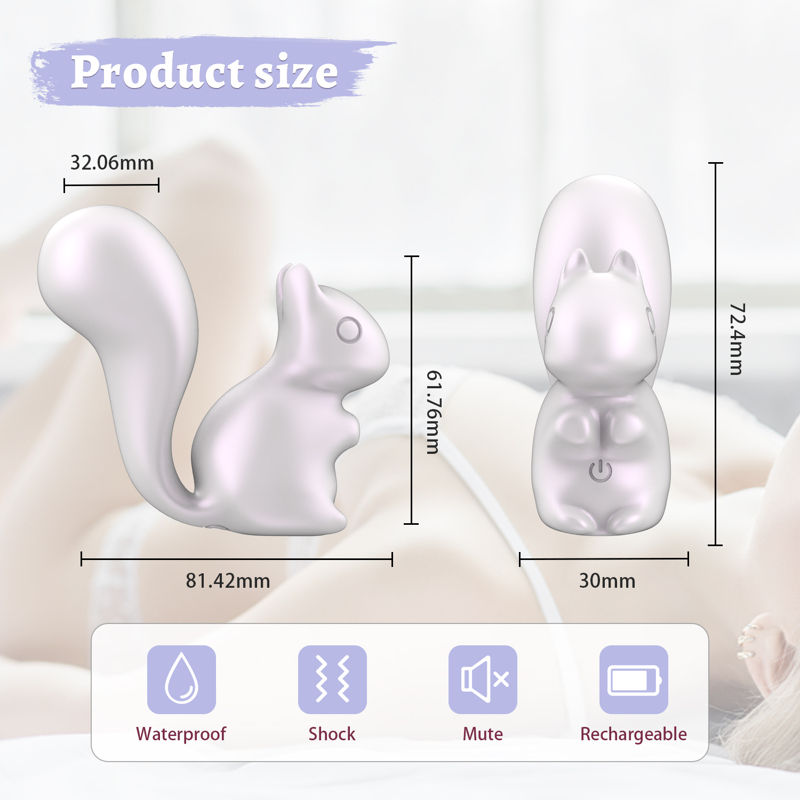 Мини-вибратор клиторальный Every Night Toys Debbie в форме белочки белый, 10 режимов вибрации