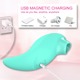 Вибратор с клиторальным стимулятором с язычком Every Night Toys Jen, зелёный, 10 режимов вибрации