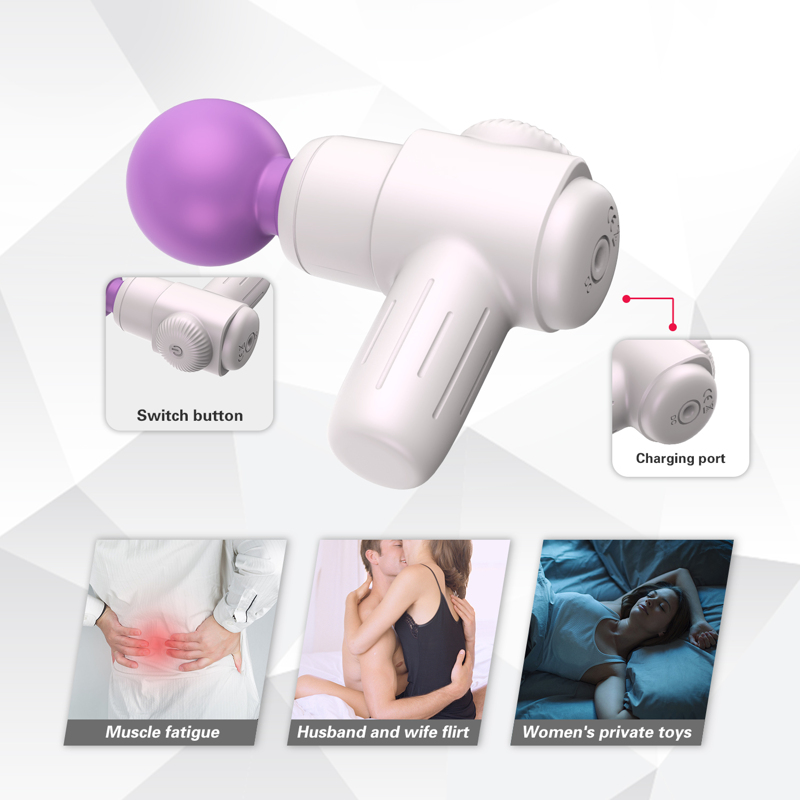 Мини-массажёр Every Night Toys Candice бело-фиолетовый, 10 режимов вибрации