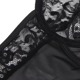 Боди кружевное Star Night с доступом и гартером, черное, M-L