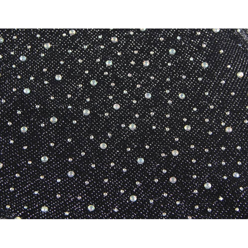 Боди со стразами Star Night с открытой спиной, черное, XS-M