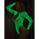 Боди полупрозрачное Star Night светящееся в темноте, белое, XS-M