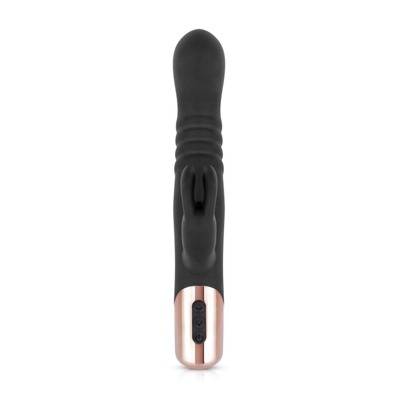 Вибратор-кролик Rosy Gold - Rabbit Vibrator with thrusting function - Black