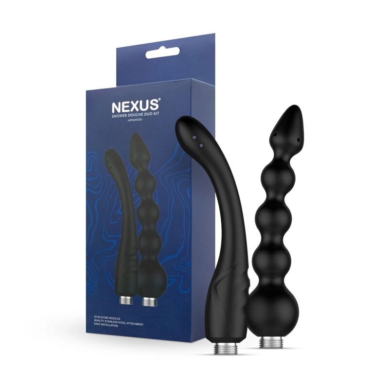 Набор анальных насадок для душа Nexus ADVANCED Shower Douche Duo Kit – Black, 2 шт (мятая упаковка!!!)