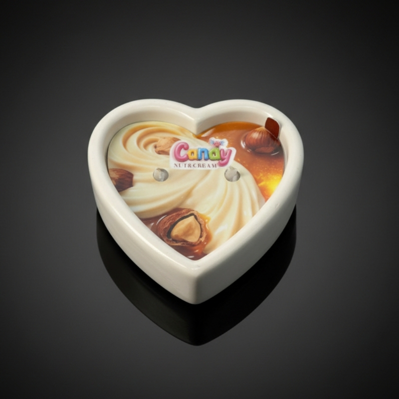 Массажная свеча с ароматом орехового крема Candy Nut Cream в форме сердца, 70 мл