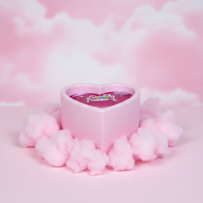 Массажная свеча с ароматом жвачки Candy Bubble Gum в форме сердца, 70 мл
