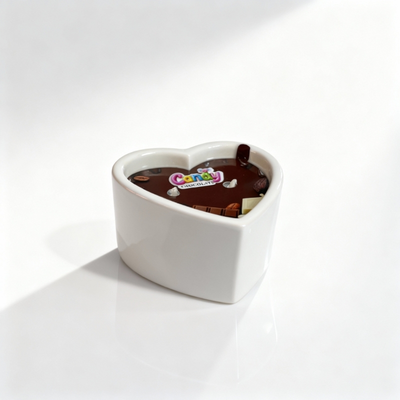 Массажная свеча с ароматом шоколада Candy Chocolate в форме сердца, 70 мл