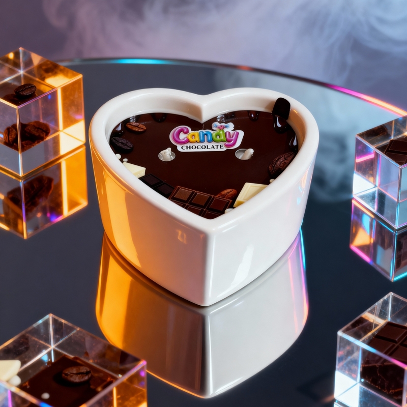 Массажная свеча с ароматом шоколада Candy Chocolate в форме сердца, 70 мл