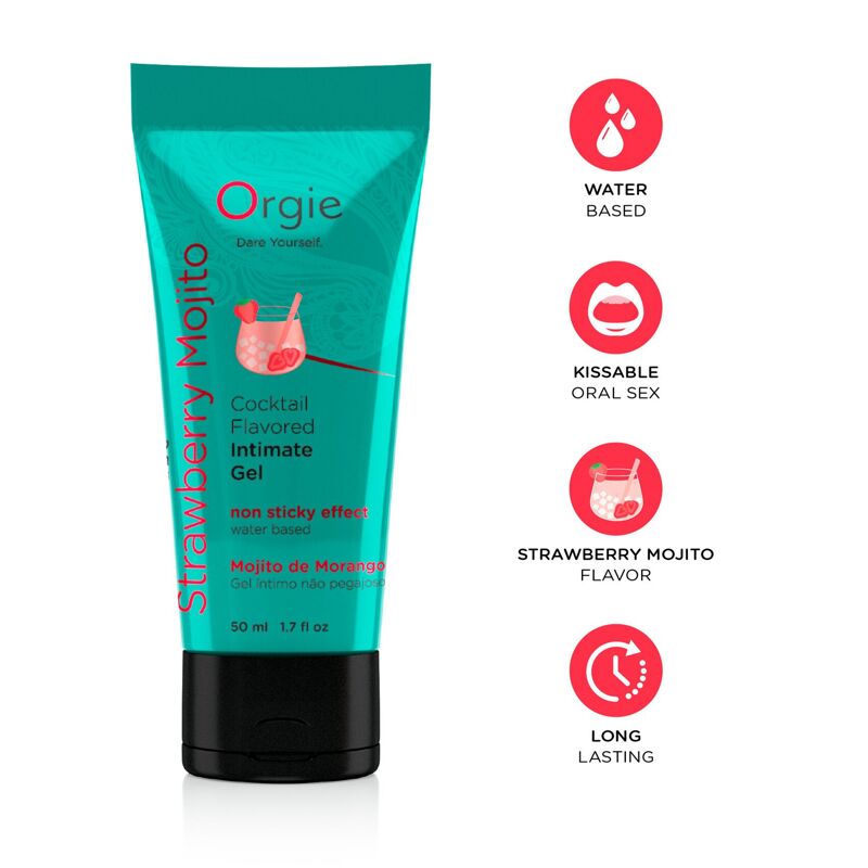 Распродажа!!! Лубрикант на водной основе Orgie Lube Tube Strawberry Mojito 50мл (срок 31.07.2026)