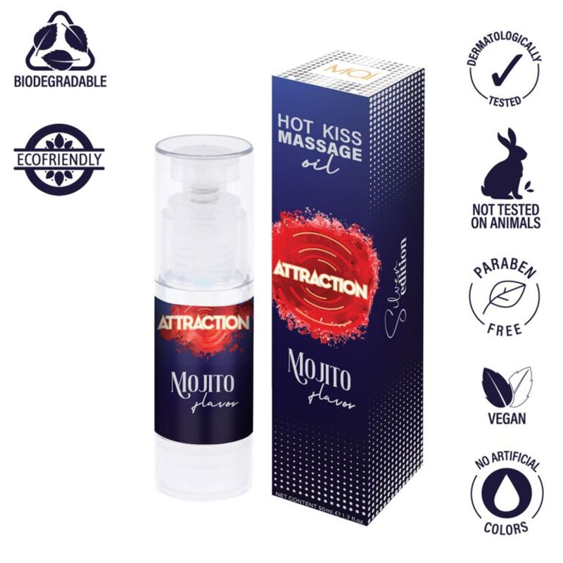 Распродажа!!! Съедобное массажное масло MAI Attraction Mojito Hot Kiss 50 мл (срок 09.2026)