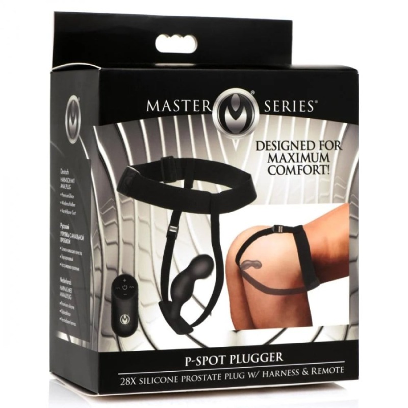 Анальный вибратор на ремешке XR Brands Prostate Plug с дистанционным управлением, черный