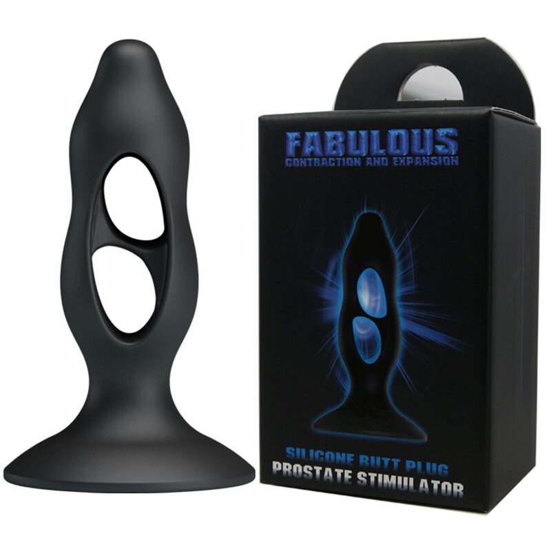 Анальная пробка с отверстиями Baile Fabulous Silicone Butt Plug черная