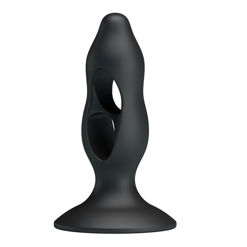 Анальная пробка с отверстиями Baile Fabulous Silicone Butt Plug черная