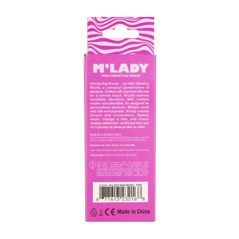 Вибромассажер M’Lady Mini Vibrating Wand Pink