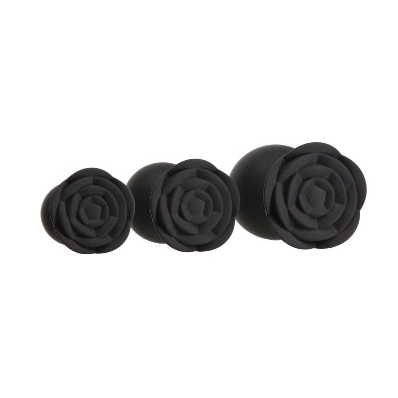 Набор силиконовых анальных пробок BMS Roses Til’ Dawn Silicone Anal Plug Kit Starter Kit Black