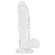 Прозрачный фаллоимитатор на присоске ADDICTION — Clear Dildo with Balls 8″, вибропуля в подарок