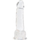 Прозрачный фаллоимитатор на присоске ADDICTION — Clear Dildo with Balls 8″, вибропуля в подарок