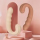Вибратор с клиторальным стимулятором-язычком Sweet Em, бежевый, 15.8 х 8.7 х 4.1 см