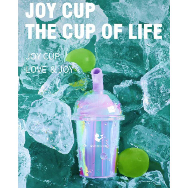 Вакуумний стимулятор в форме стаканчика для коктейля с трубочкой BeYourLover Joy Cup голубой