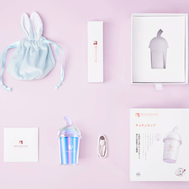 Вакуумний стимулятор в форме стаканчика для коктейля с трубочкой BeYourLover Joy Cup голубой