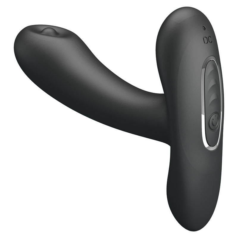 Массажер простаты Pretty Love Remington с пульсацией, черный, 11 х 2.8 см