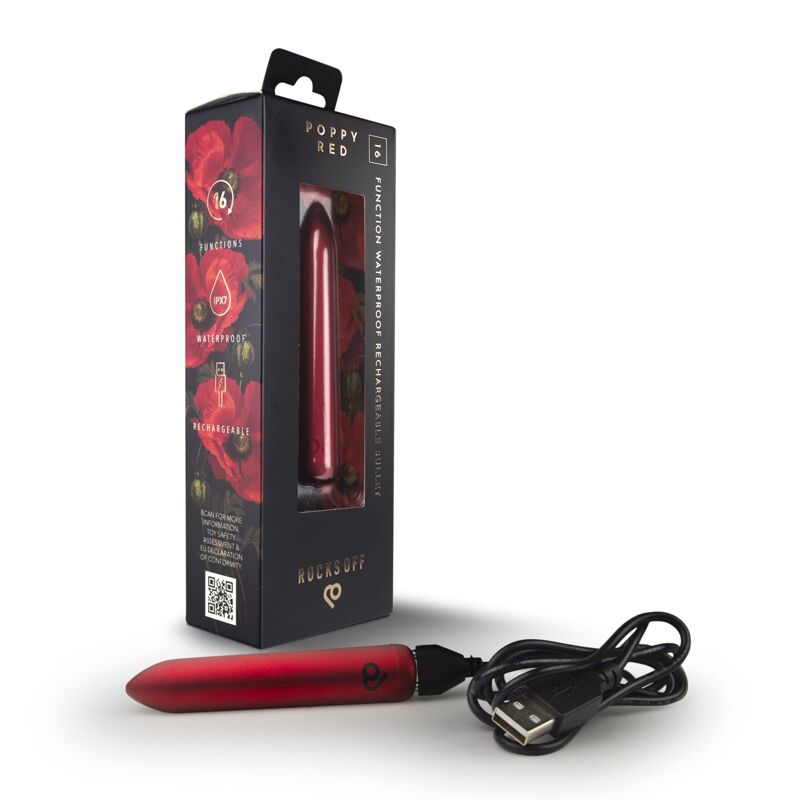 Вибропуля Rocks Off Bullet Poppy Red 16 Settings